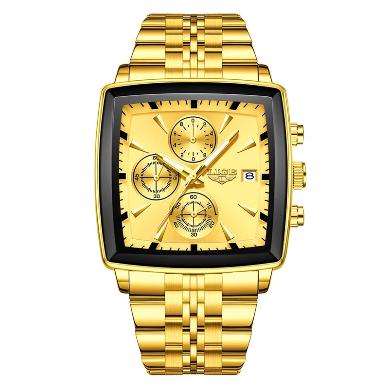 Square Chronograph Quartz Wristwatch Waterproof