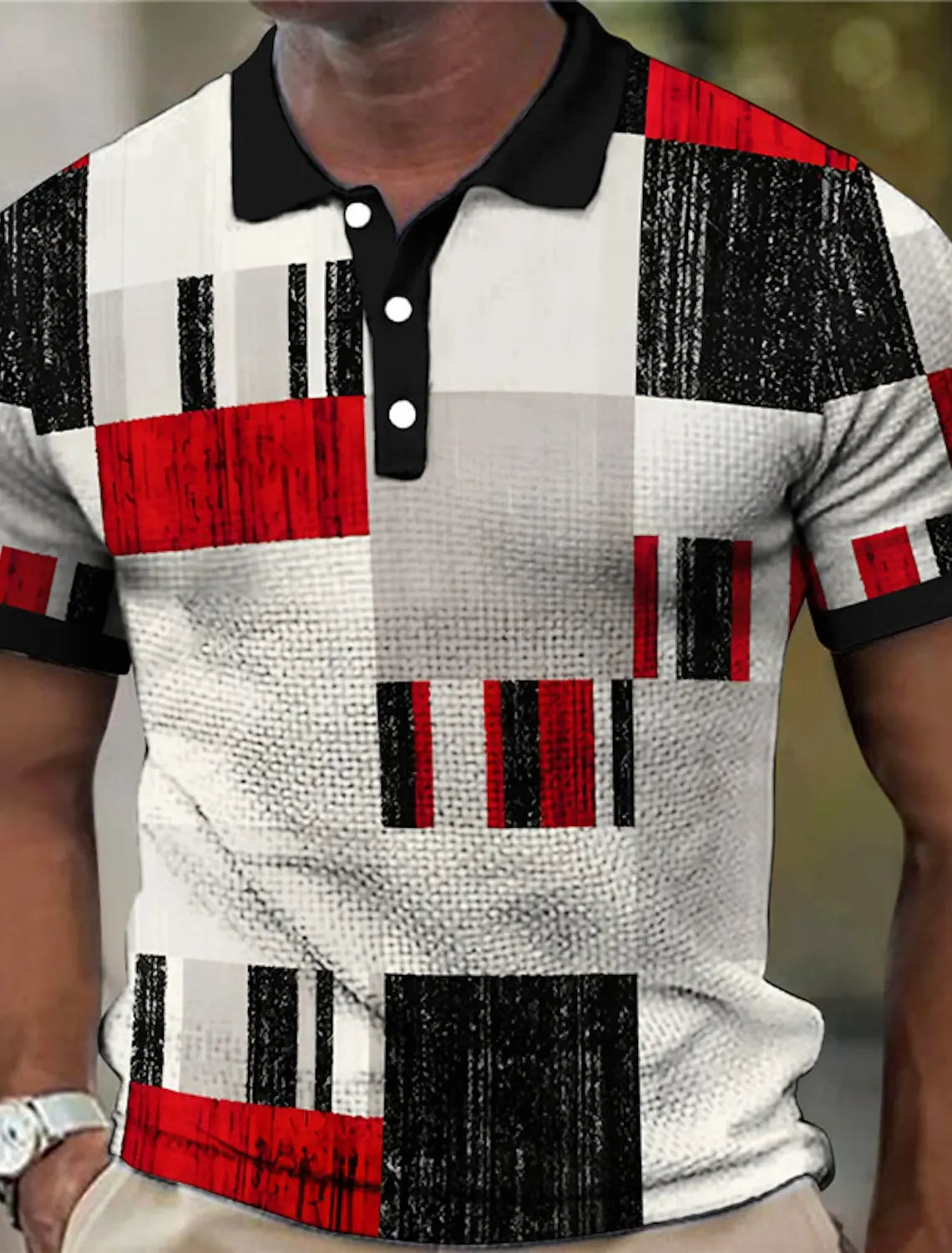 Men's Geometry Graphic Print Polo Shirt