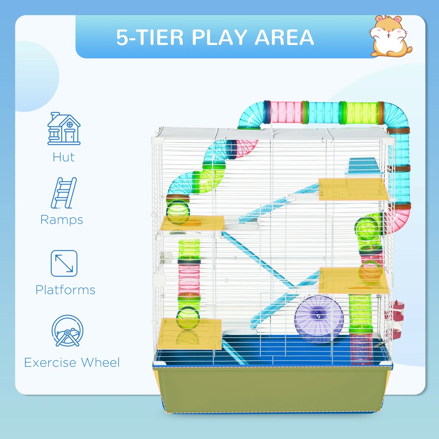 Extra Large 23" Hamster Cage with Tubes and Tunnels