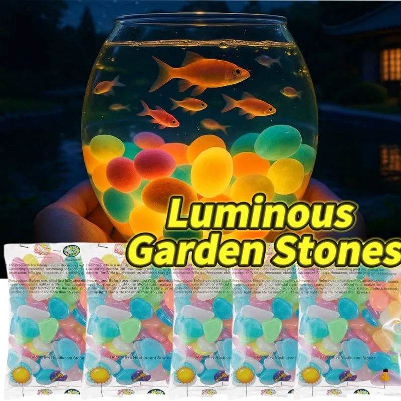 100-500pcs Reusable Luminous Stones for Garden