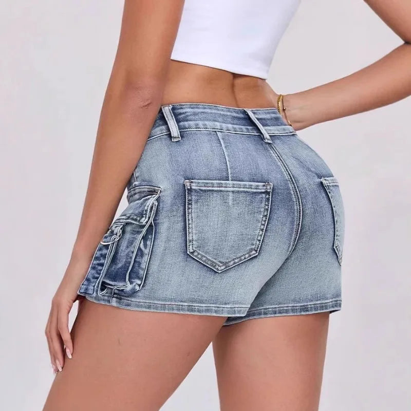 Sexy High Waist Casual Cargo Denim Shorts