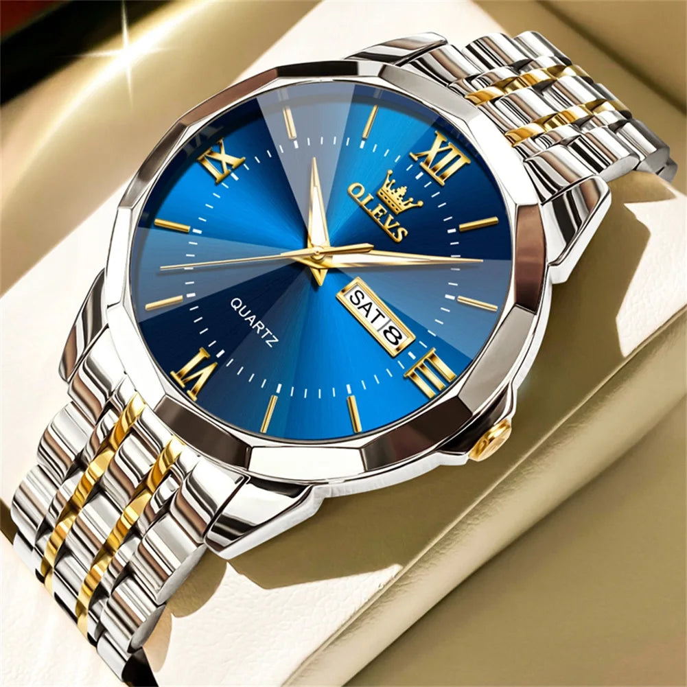 Quartz Waterproof Stainless Steel Luminous Wristwatch