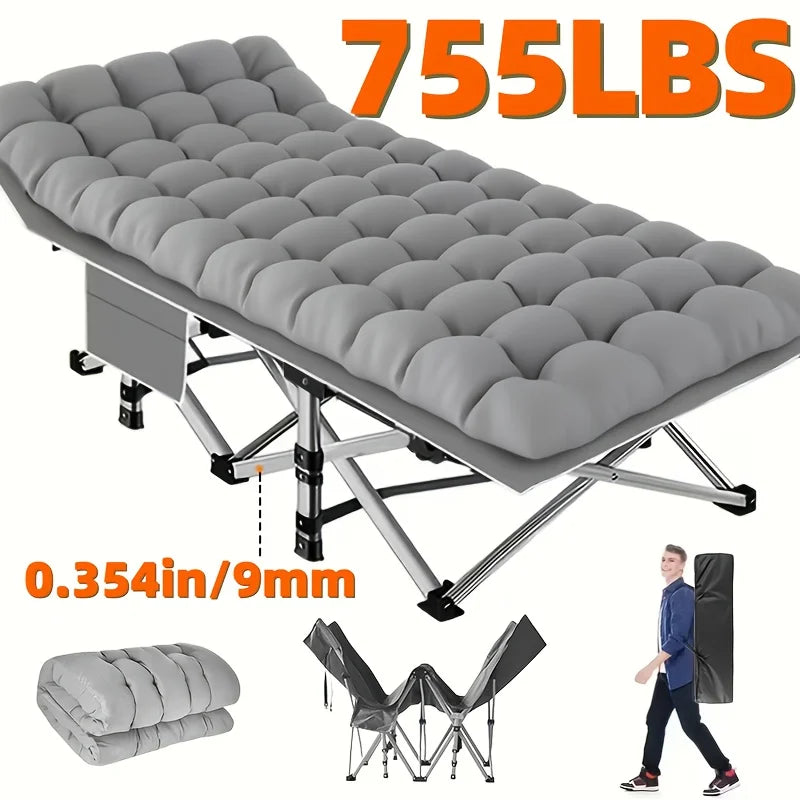 8-Leg Portable Adult Sleeping Cot with Carry Case