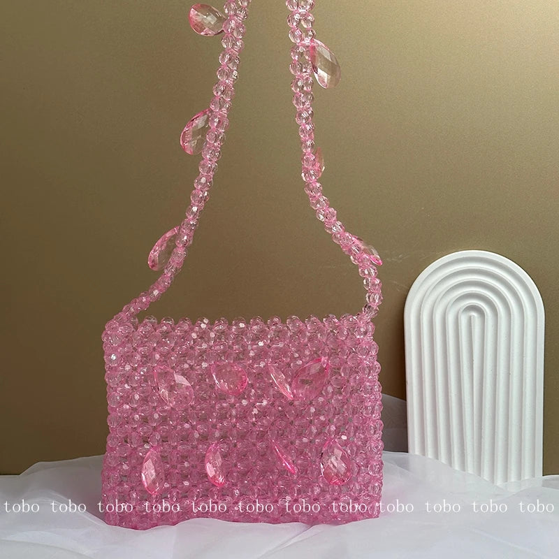 Fish Fillet Beaded Handmade Bag Acrylic Water Drop Beads