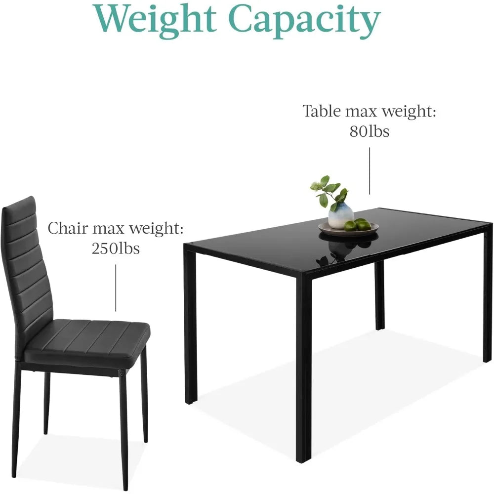 7-Piece Glass Dining Set Compact Space-Saving