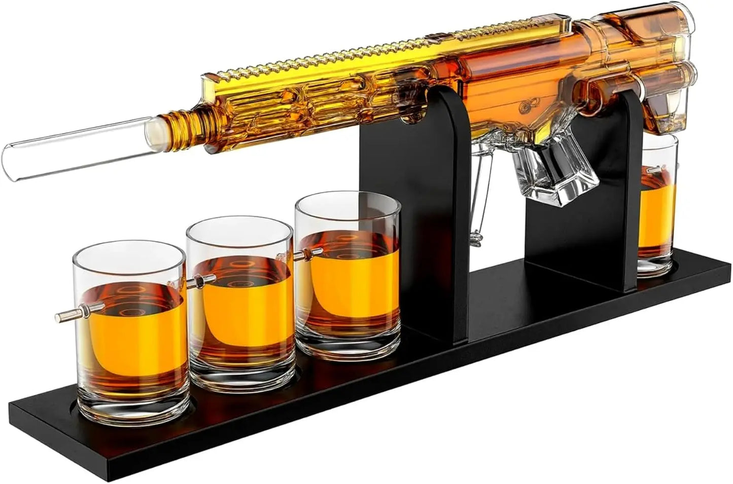 Military Rifle Whiskey Decanter Set with Bullet Glasses