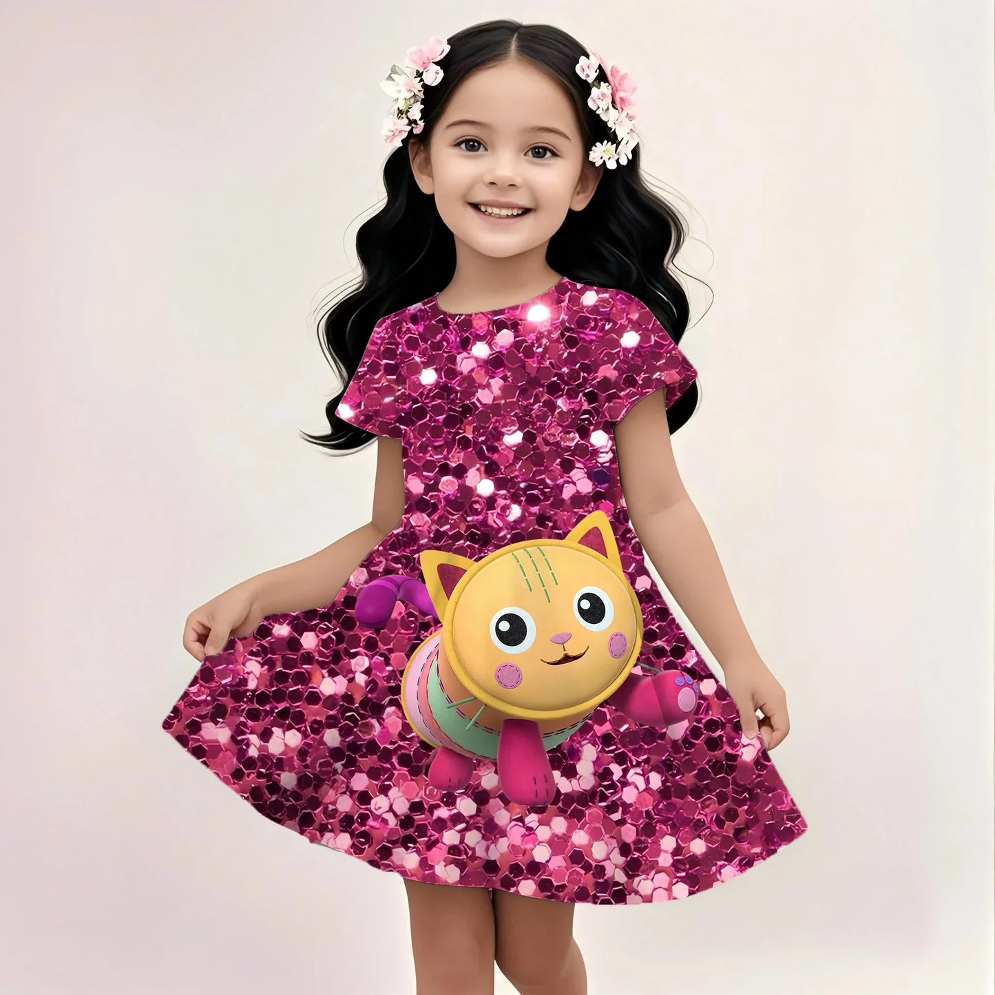 Sequins 3d Printed Gabby Dollhouse Dress