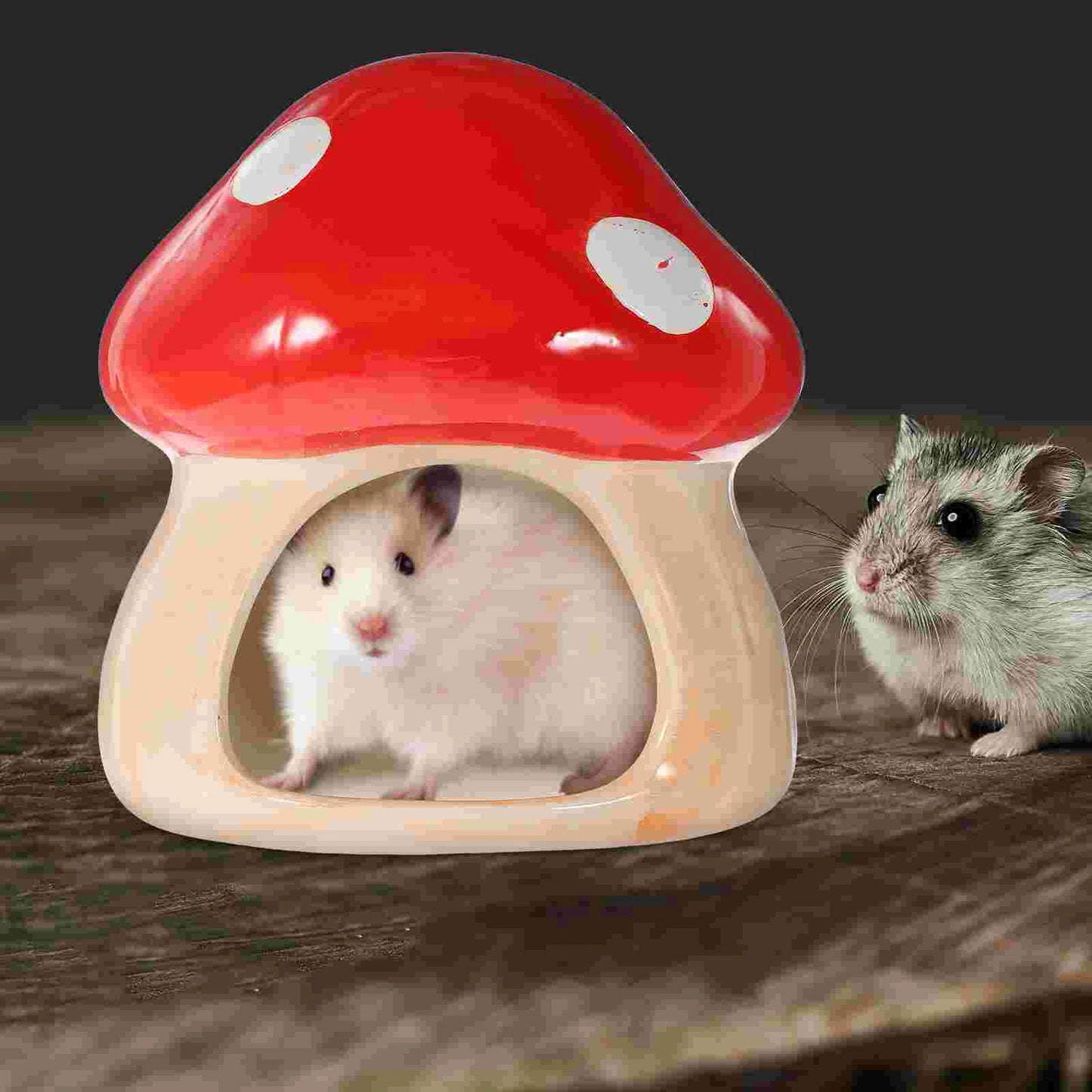 Ceramic Mushroom Shape Hamster House