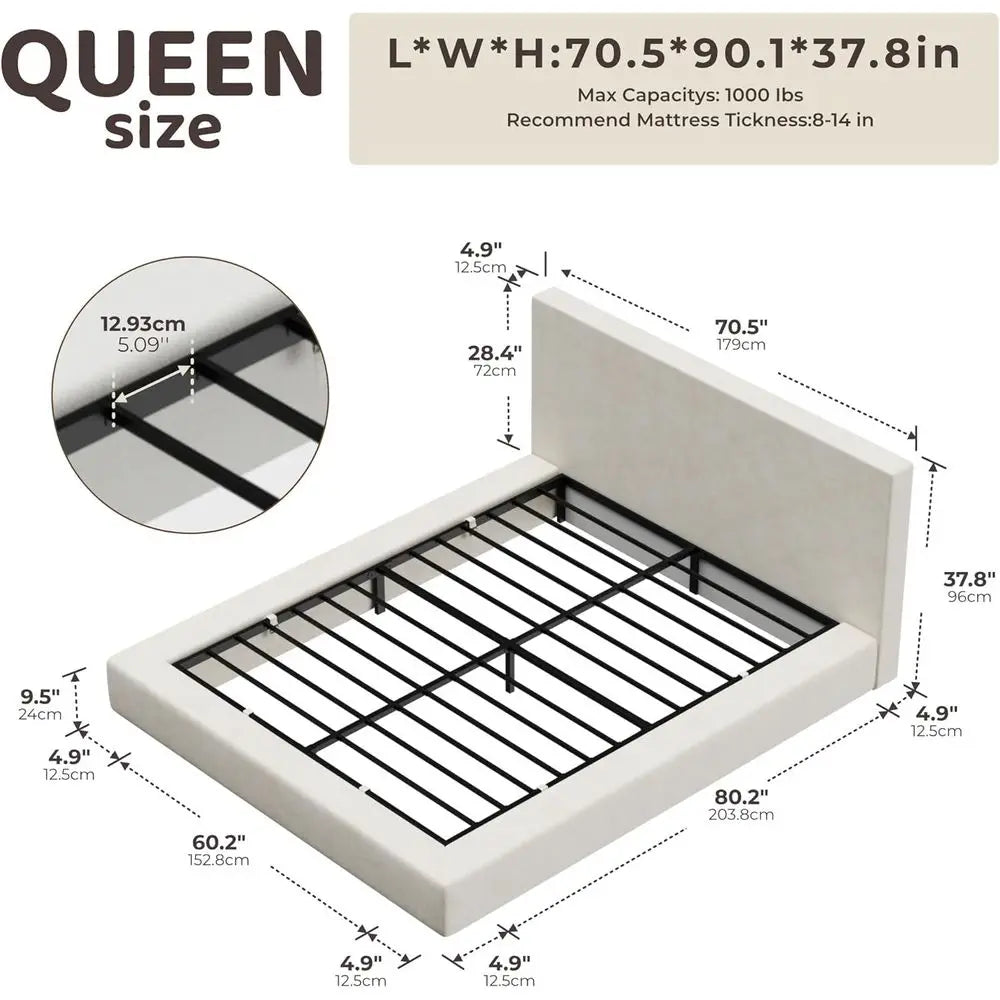 Upholstered Queen Bed Frame Platform