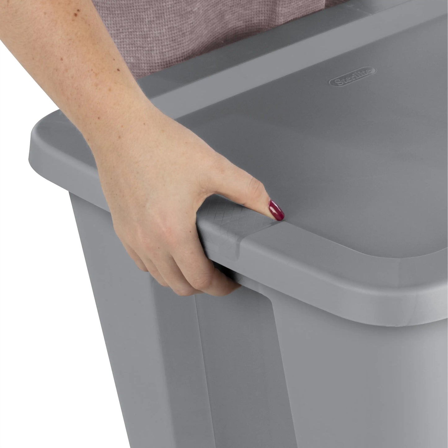 NEW  18 Gallon Tote Box Plastic Gray Set of 8