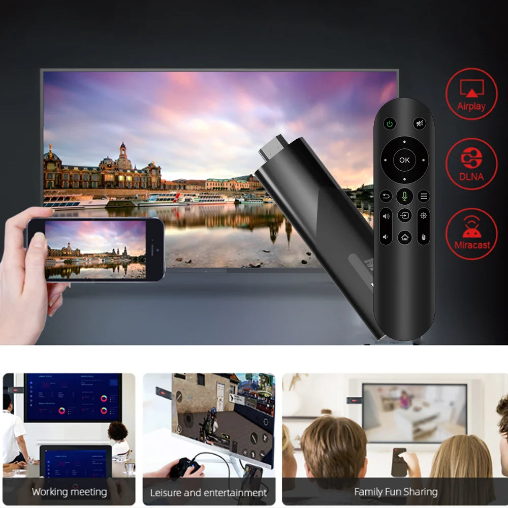 New Smart TV Stick 8K BT5.2 Wifi 6 Quad Core Cortex A53 Voice Assist