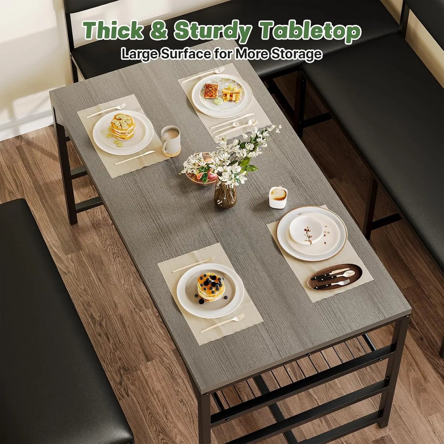 Kitchen Breakfast Nook Table Set with Soft Seat