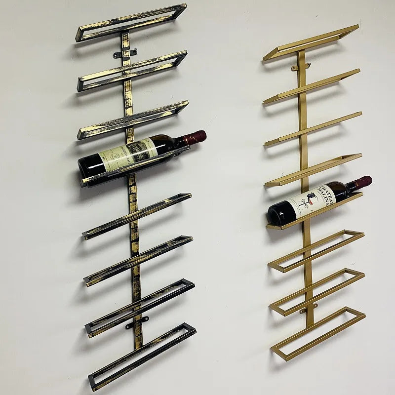 Wall Mounted Metal Wine Bottle Display Shelf 8 Bottles