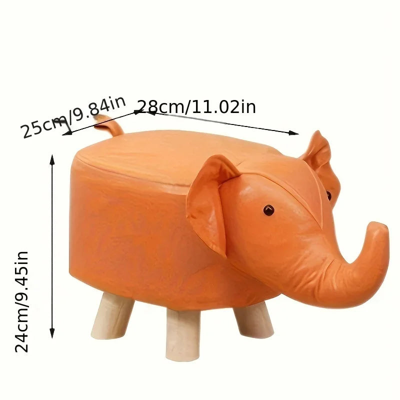 Elephant Stool Cartoon Cute Low Solid Wood