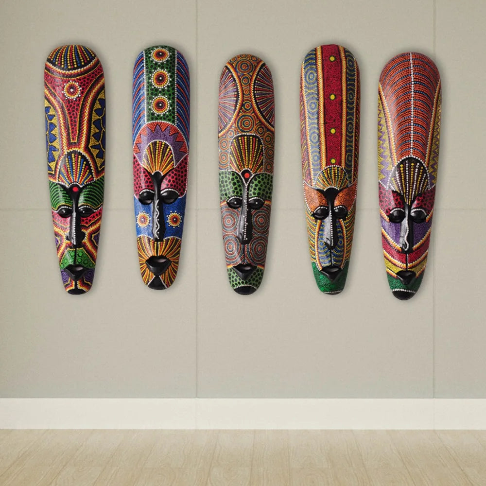 Solid Wood Carving African Totem Masks