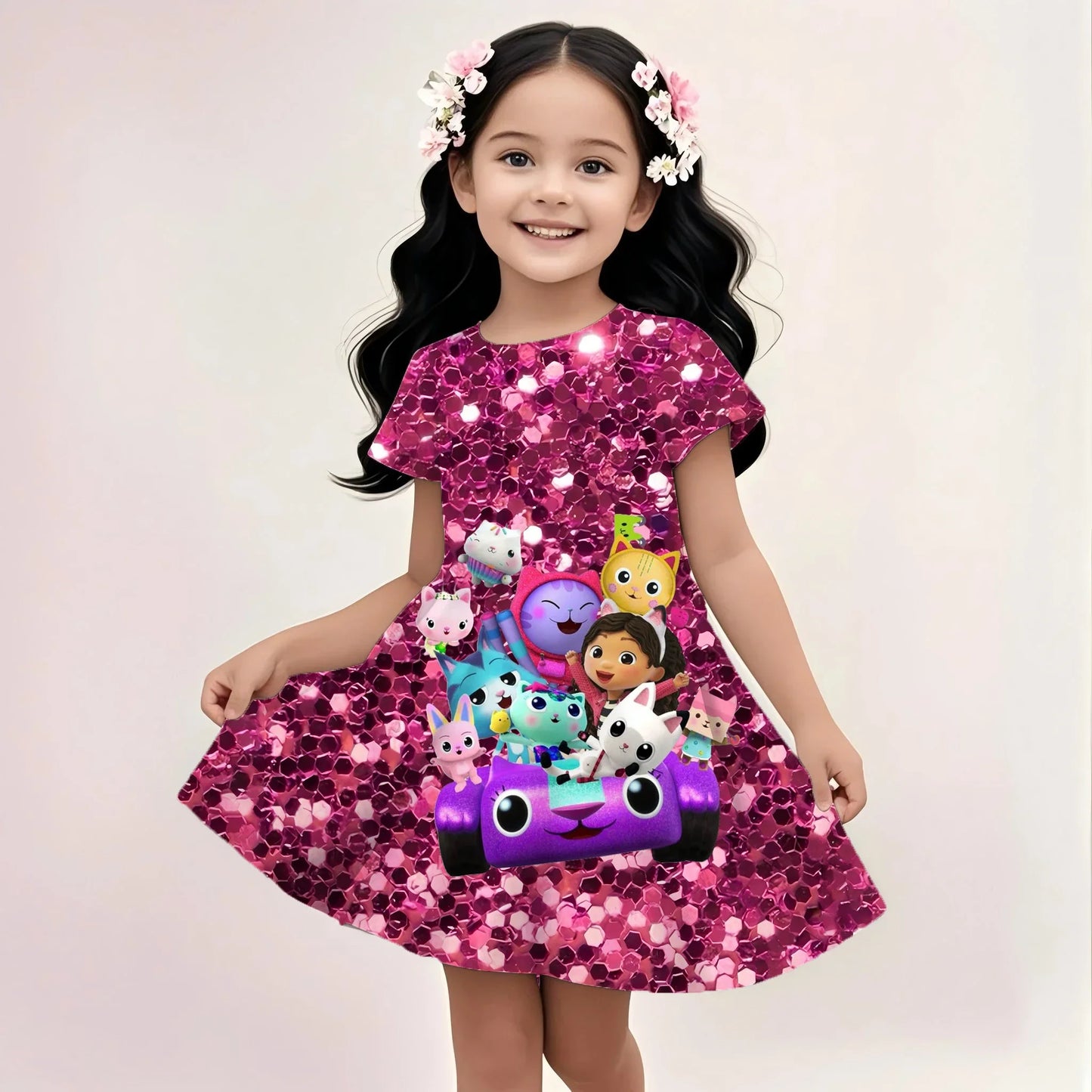Sequins 3d Printed Gabby Dollhouse Dress