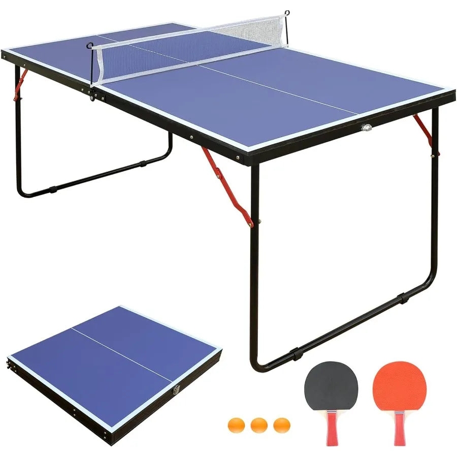 Foldable Ping Pong Table Portable 4.5FT/6FT/9FT