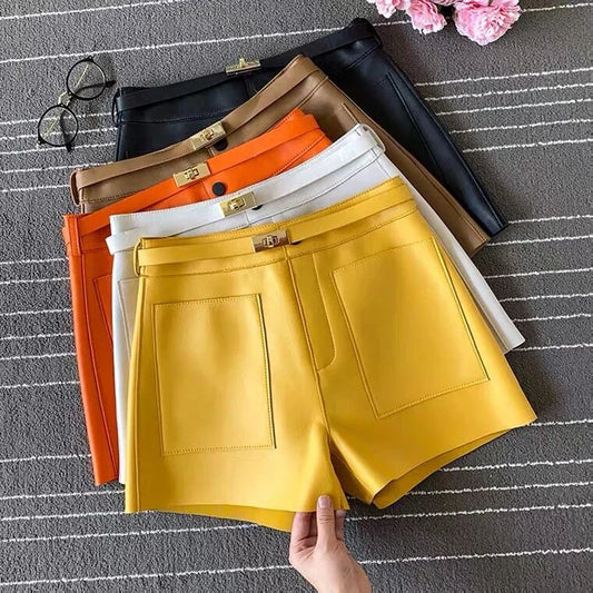 Real Sheepskin Leather Shorts