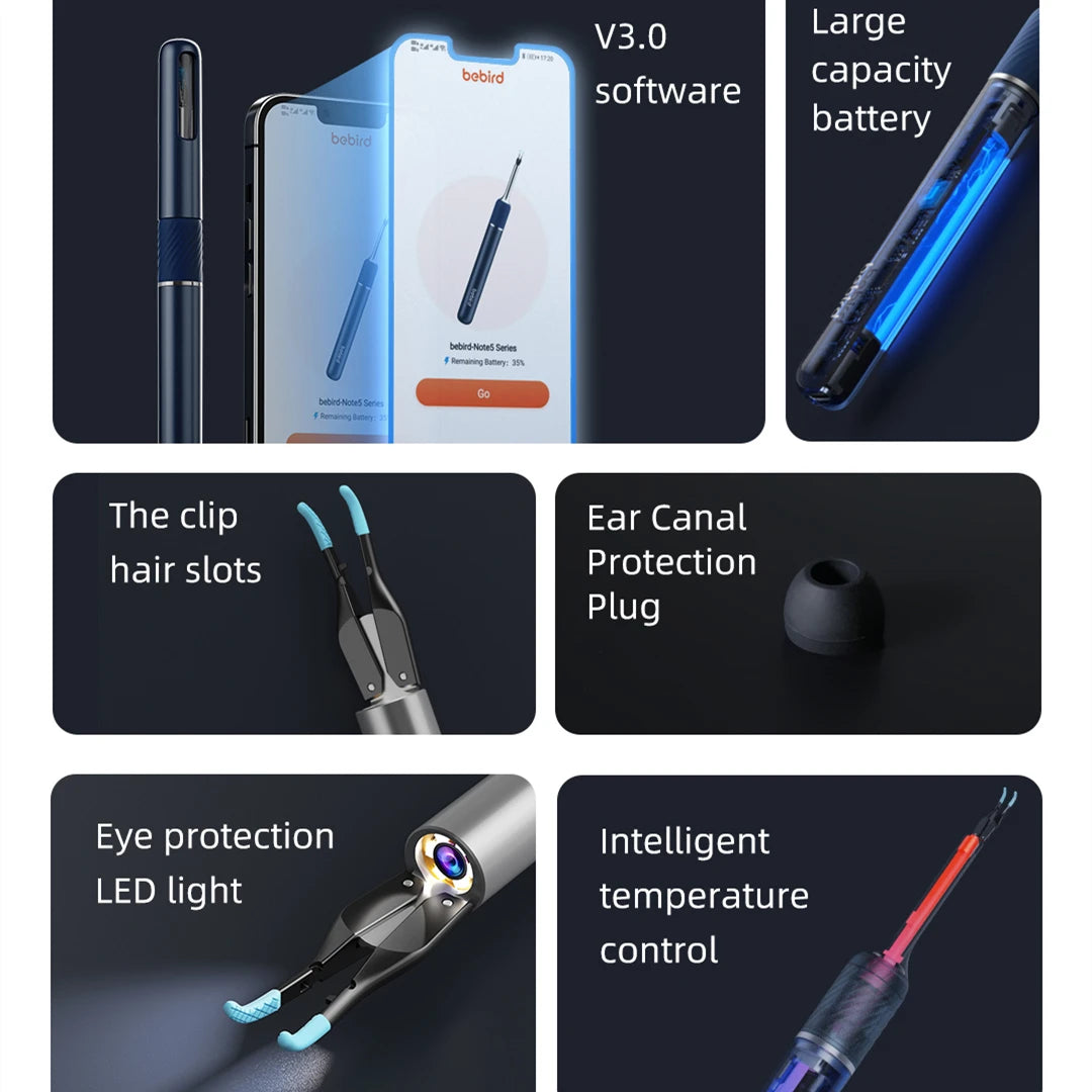 Note5 Pro Ear Cleaner Smart Visual Ear Wax Sticks Endoscope Tweezers