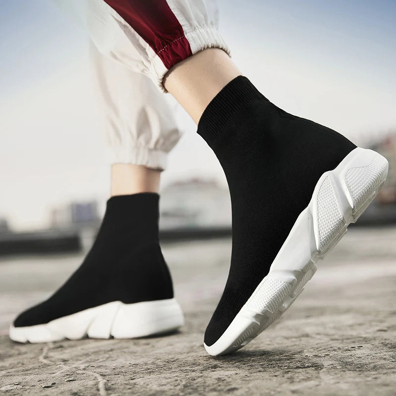Black Men’s Sock Shoes Knit Breathable Lightweight