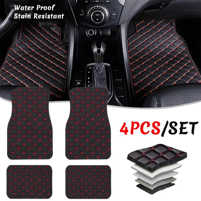 4PCS Universal Leather Front and Rear Mat Set