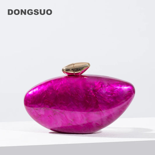 Acrylic egg shape clutch bag