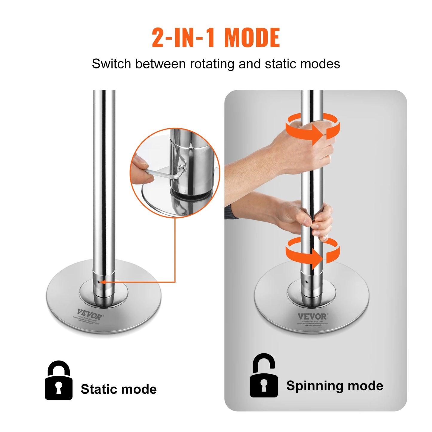 Professional Dancing Pole 45mm Heavy-Duty Stainless Steel