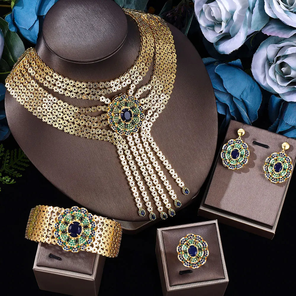 4pcs jewelry set luxury Libya Dubai jewelry set