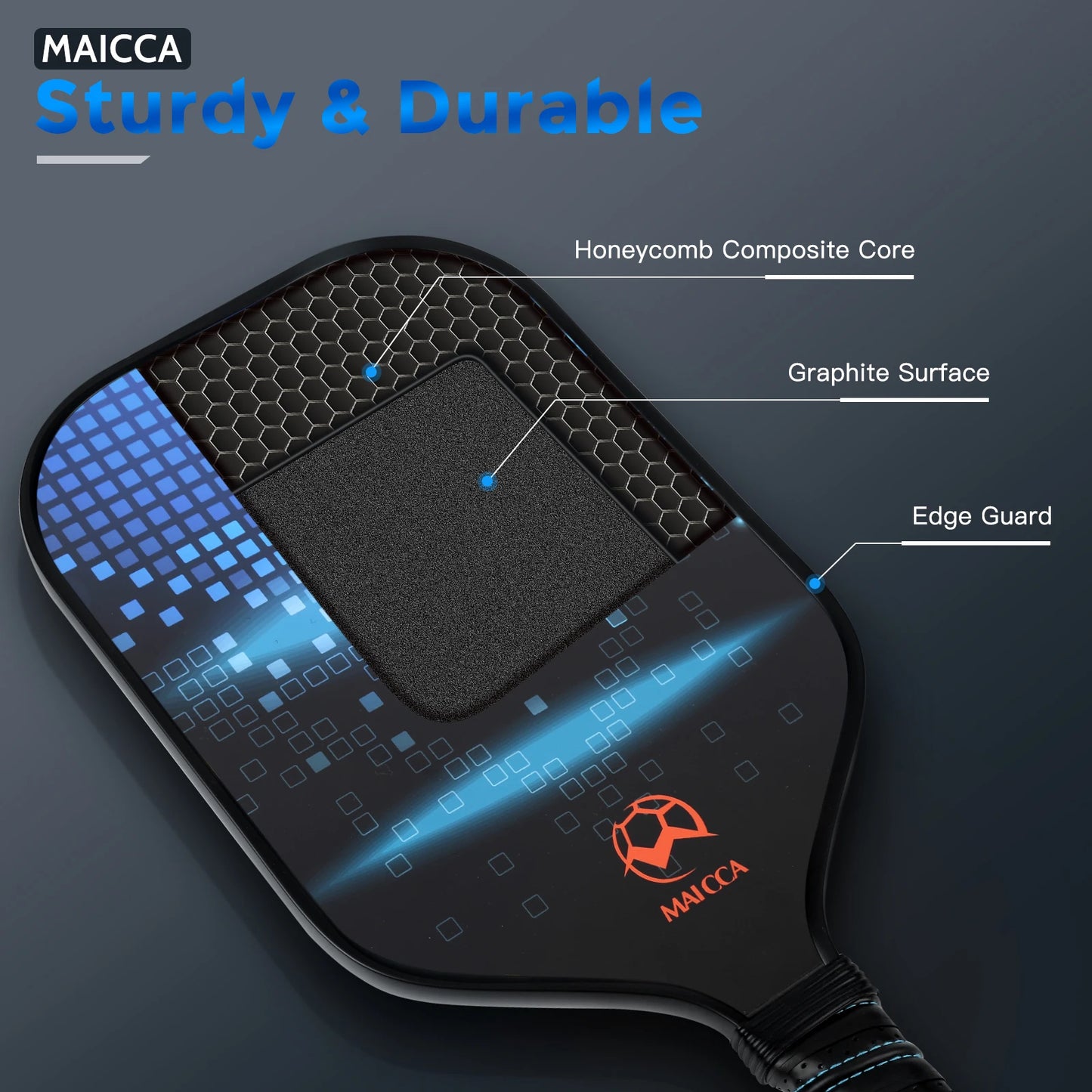 Pickleball Set Honeycomb Core 4 Balls Indoor Outdoor