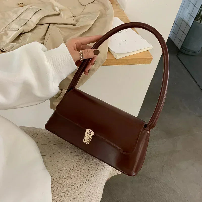Fashion Underarm Shoulder Bag Solid Color