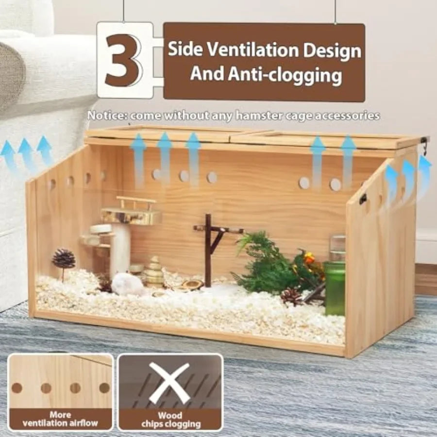 Wooden Large Hamster Habitat with Acrylic Window