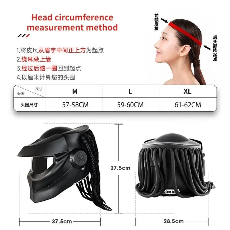 Blood Warrior Motorcycle Braid Predator Helmet