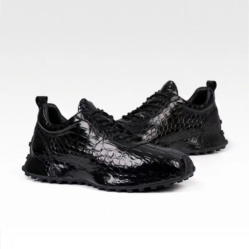 Fashion Crocodile Belly Skin Genuine leather sneakers