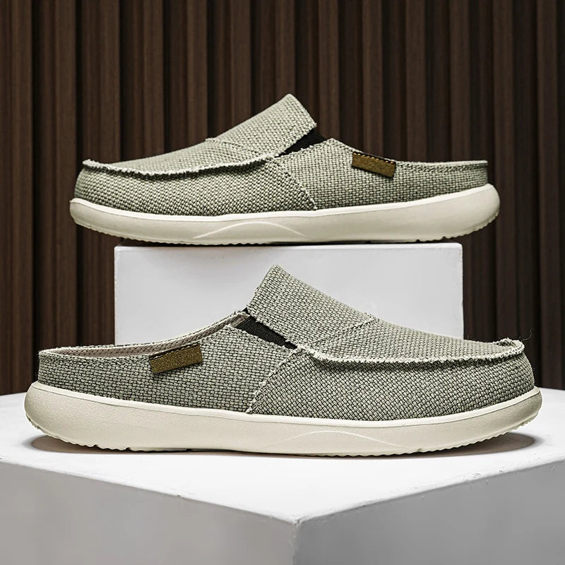 Mens Mesh Breathable Half Slippers