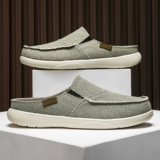 Mens Mesh Breathable Half Slippers