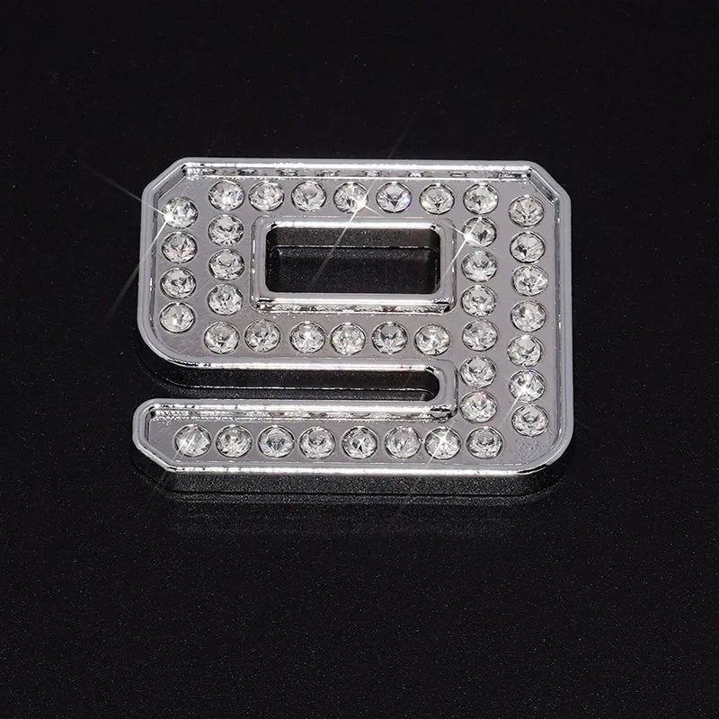 Silver Rhinestone Letters Numbers Car Stickers for Women and Girls
