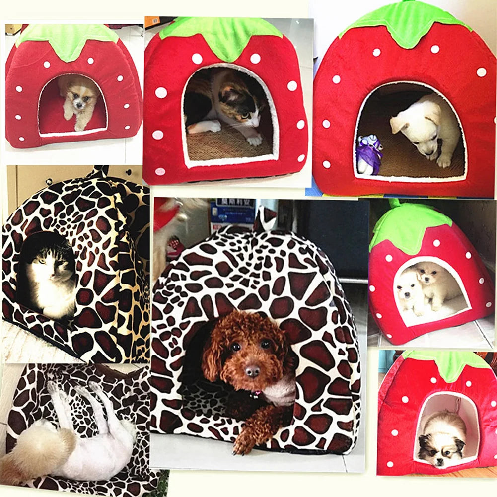 Leopard Plush Washable Sleeping Nest