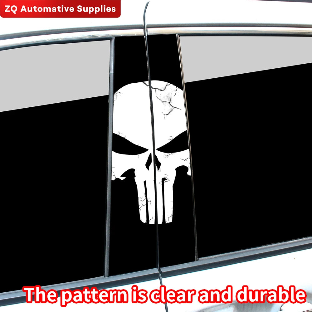 Punisher Skull Stickers Car B-pillar Sticker Waterproof