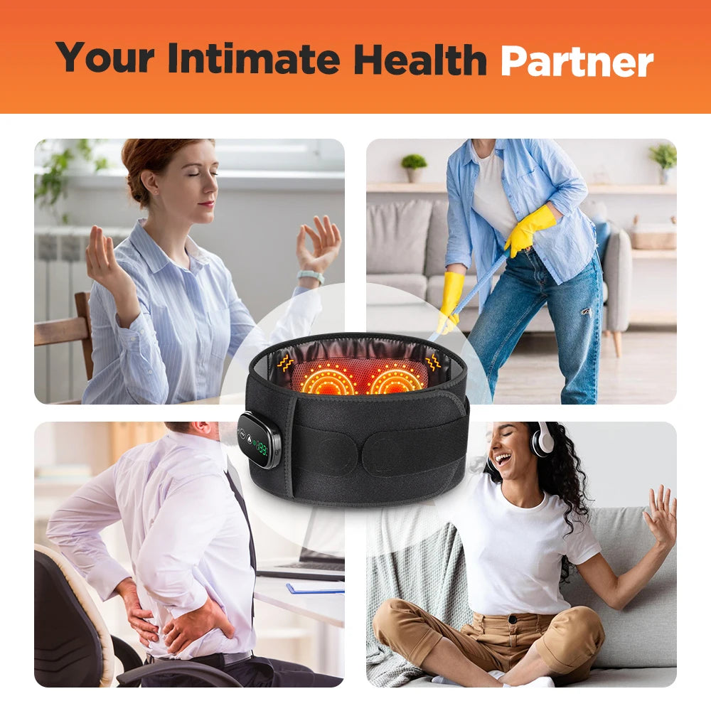 Electric Heating Waist Massager Vibration Hot Compress Lumbar Brace