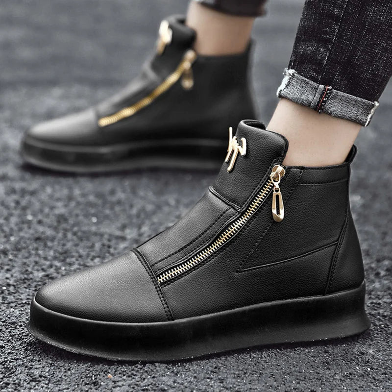 Fashion High Top Leather Casual Sneaker