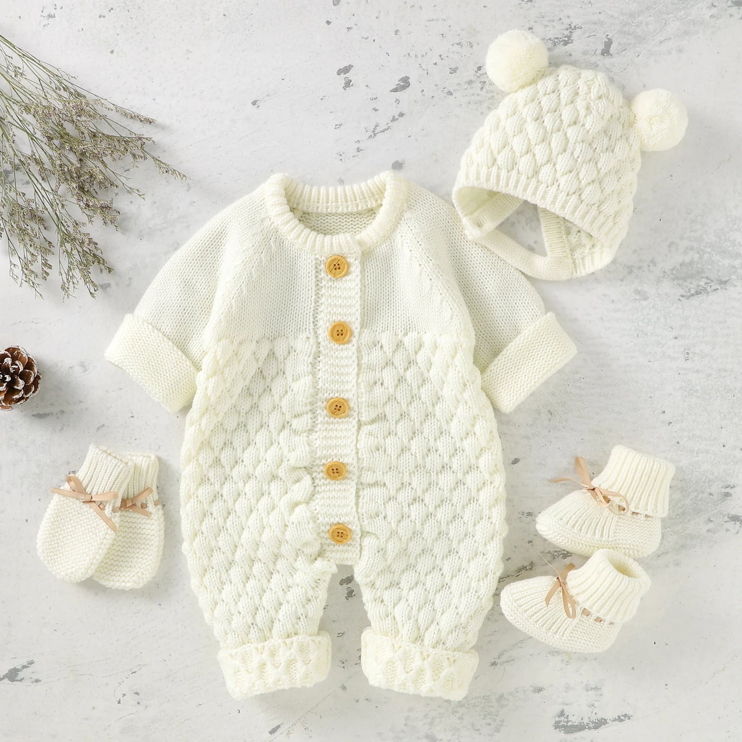Baby Rompers Long Sleeve Toddler Infant Overalls 2pcs