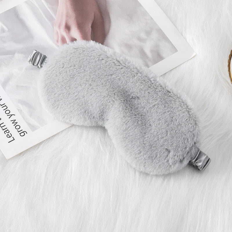 Soft Plush Sleeping Mask Rabbit Fur
