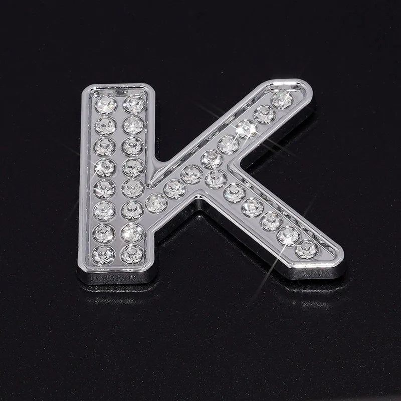 Silver Rhinestone Letters Numbers Car Stickers for Women and Girls