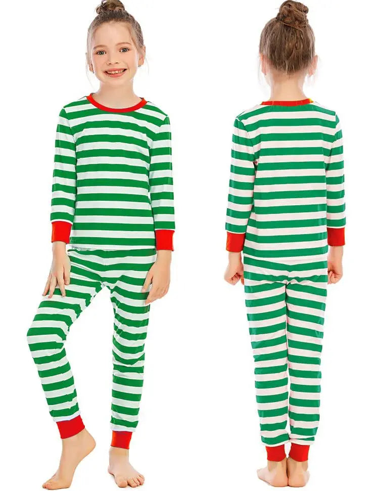 Pajamas Family Christmas Set Striped Red and Green