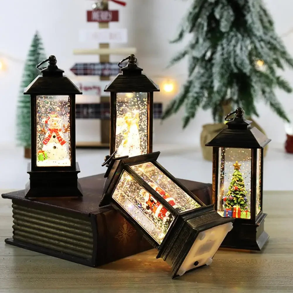 Christmas Santa Lantern Wind Lights Merry Christmas Decoration