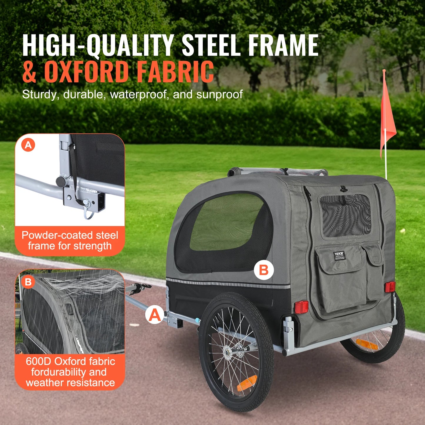 Dog Trailer Pet Cart Bicycle Carrier