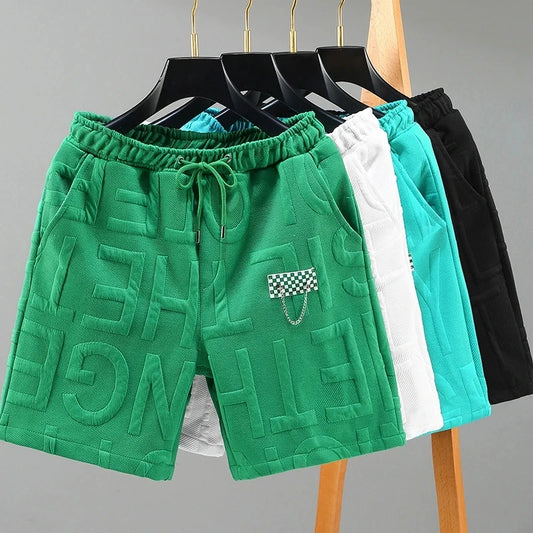 Letter Print Size 5XL 6XL 7XL Knitted Shorts
