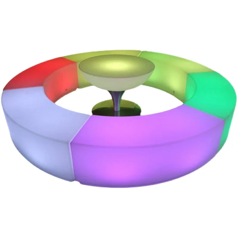 Creative 16 Colors Changing Led Lighting Curved Bar Stools