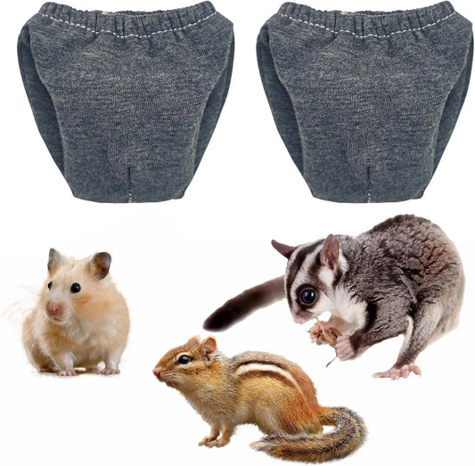 2PCS Small Pet Reusable Washable Underpants for Squirrels Chinchillas Hamsters