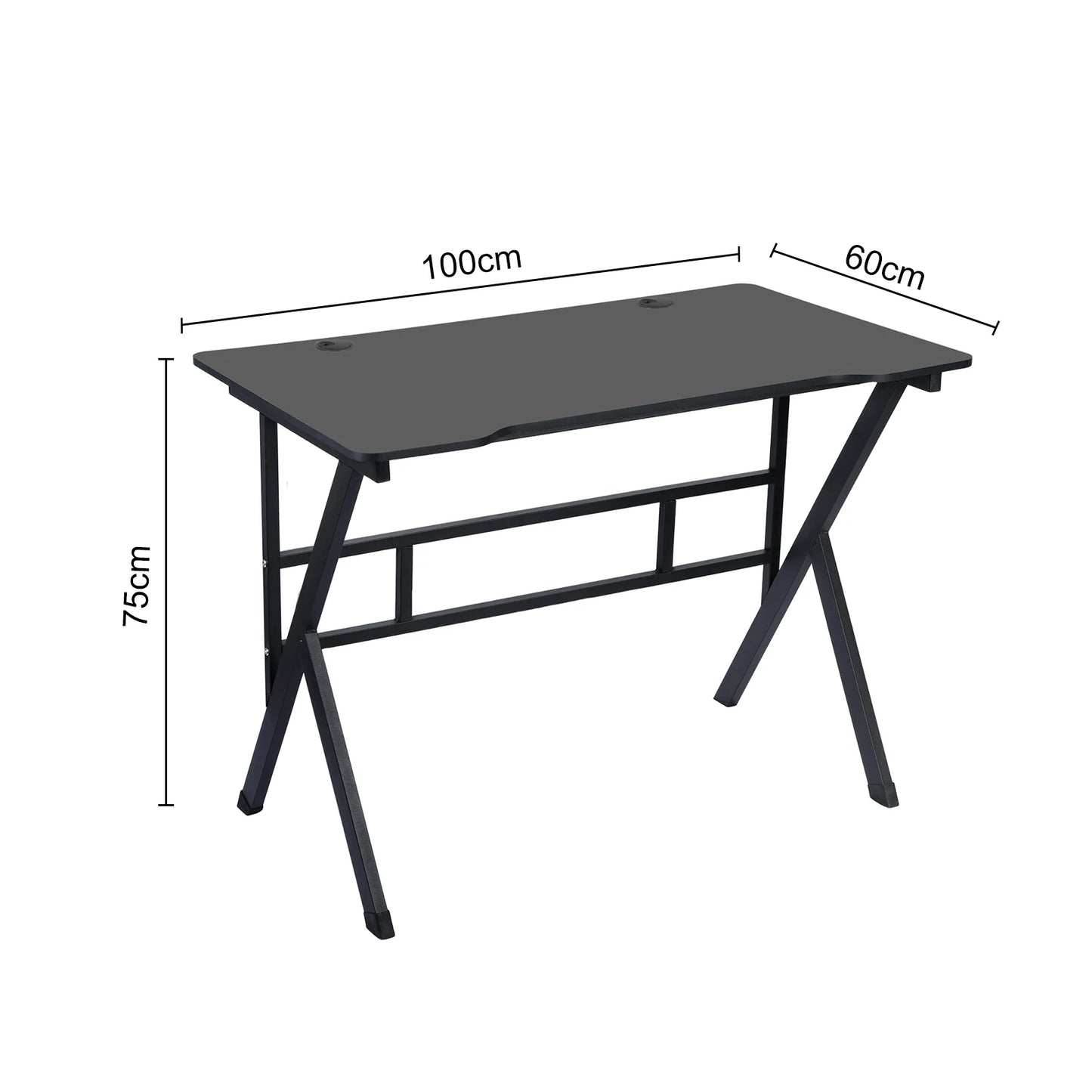 Ergonomic Computer Game Table with X-shaped Steel Legs